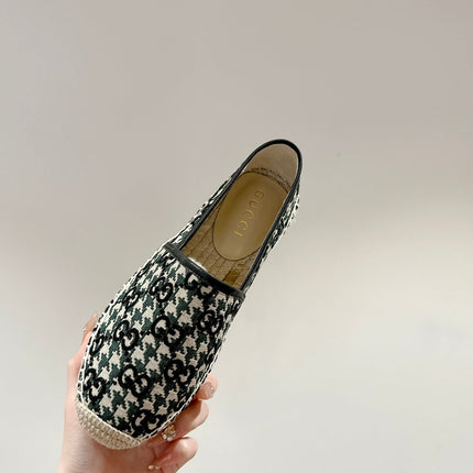 GG ESPADRILLE LOAFER BLACK AND BASIL CANVAS