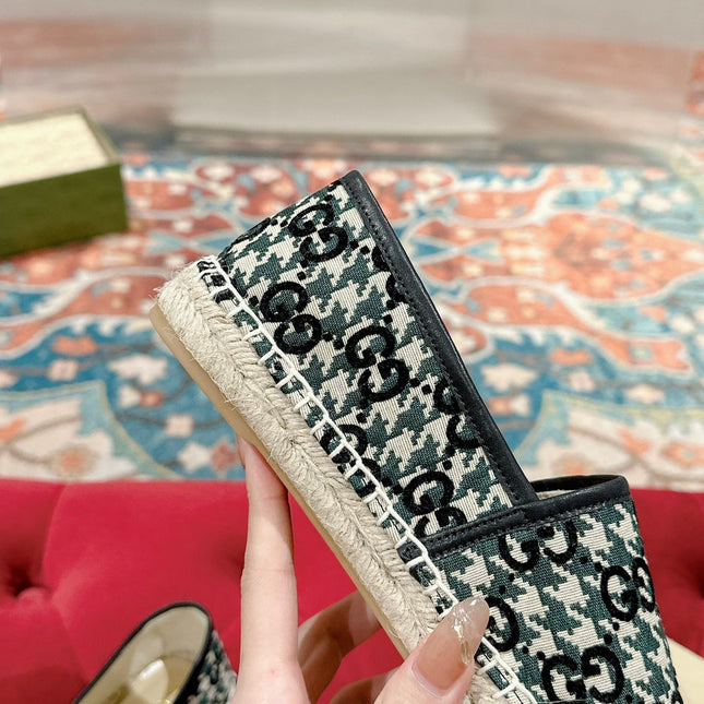 GG ESPADRILLE LOAFER BLACK AND BASIL CANVAS