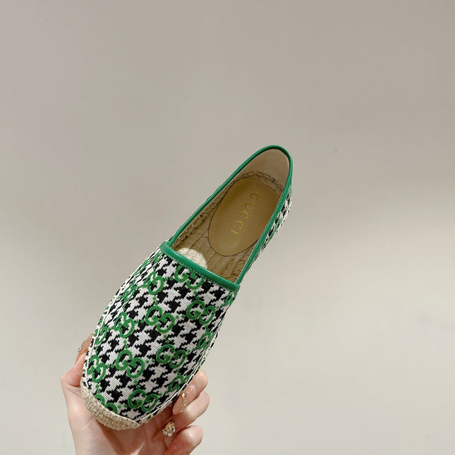 GG ESPADRILLE LOAFER GREEN CANVAS