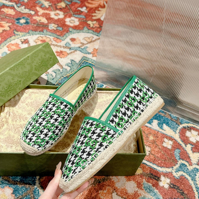 GG ESPADRILLE LOAFER GREEN CANVAS
