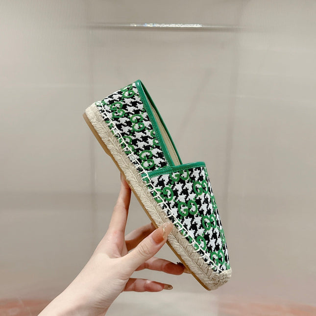 GG ESPADRILLE LOAFER GREEN CANVAS