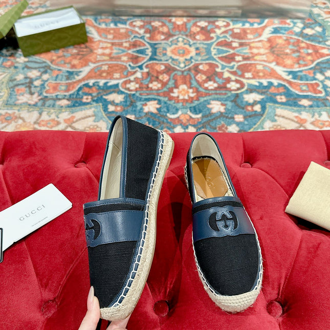 GG ESPADRILLES SLIP - ON BLACK CANVAS