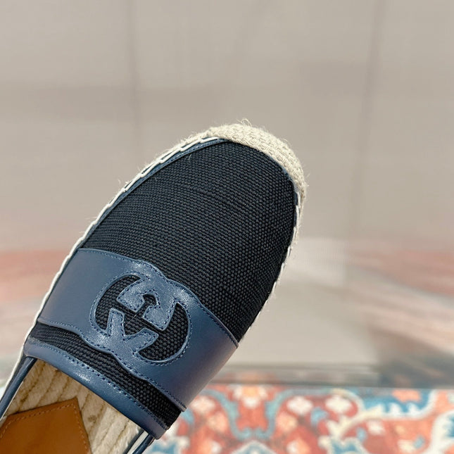 GG ESPADRILLES SLIP - ON BLACK CANVAS