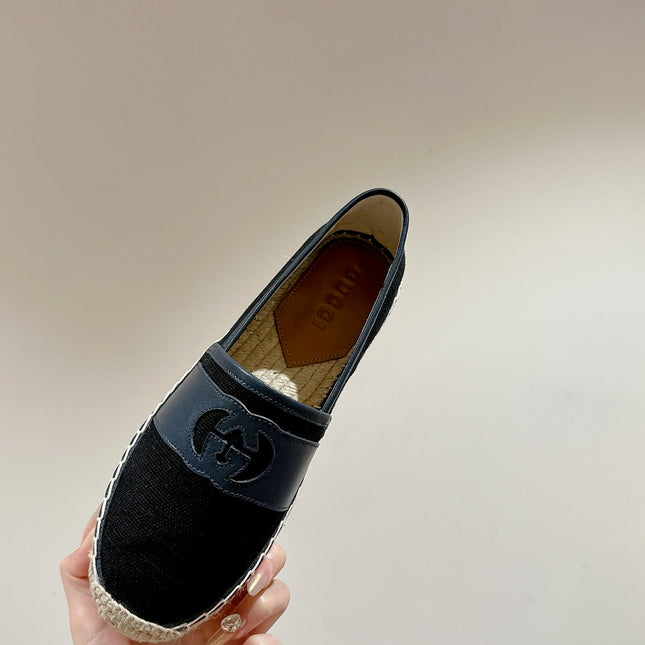 GG ESPADRILLES SLIP - ON BLACK CANVAS