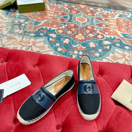 GG ESPADRILLES SLIP - ON BLACK CANVAS