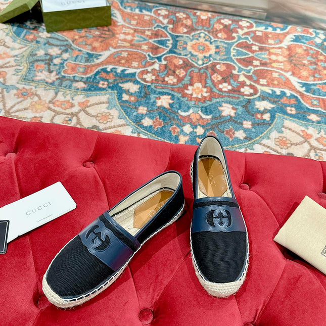 GG ESPADRILLES SLIP - ON BLACK CANVAS