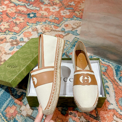 GG ESPADRILLES SLIP - ON WHITE CANVAS