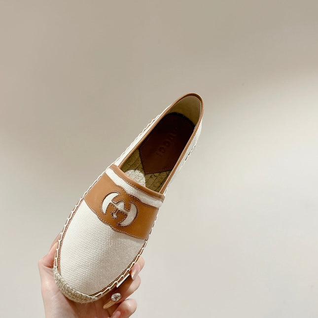 GG ESPADRILLES SLIP - ON WHITE CANVAS