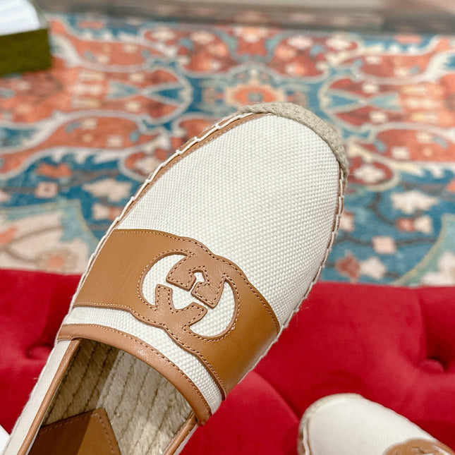 GG ESPADRILLES SLIP - ON WHITE CANVAS