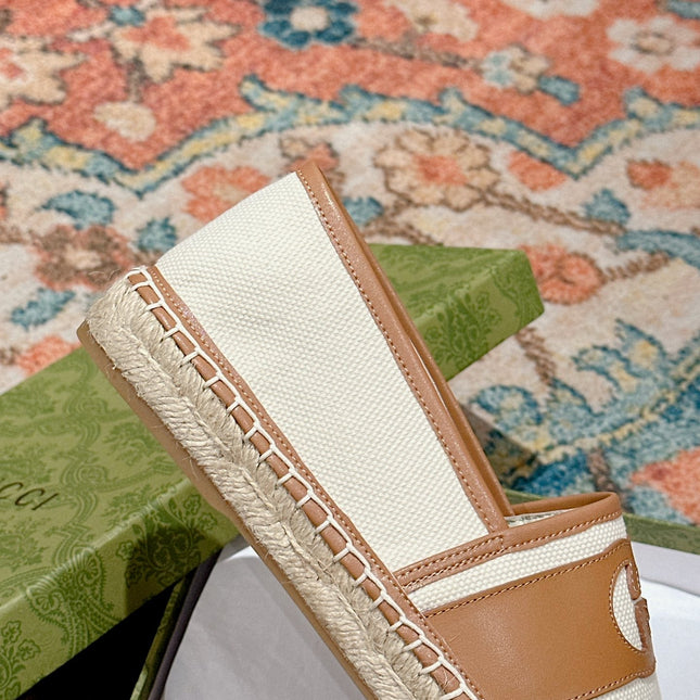 GG ESPADRILLES SLIP - ON WHITE CANVAS