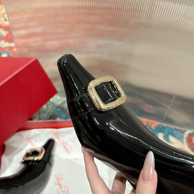 VIV CANARD ANKLE BOOTS IN BLACK PATENT CALFSKIN