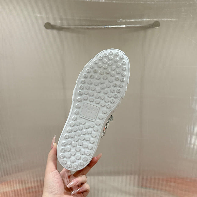 RUNWAY SEQUIN CASUAL SHOES IN PEARL GRAY CALFSKIN