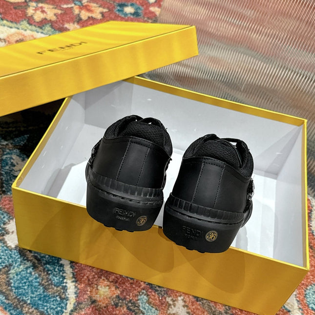 RUNWAY SEQUIN CASUAL SHOES IN BLACK CALFSKIN