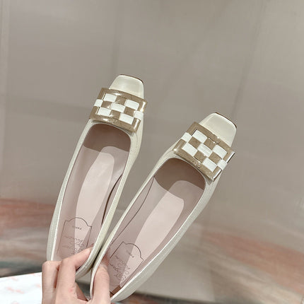 TROMPETTE BALLERINAS IN OFF WHITE SHINY CALFSKIN