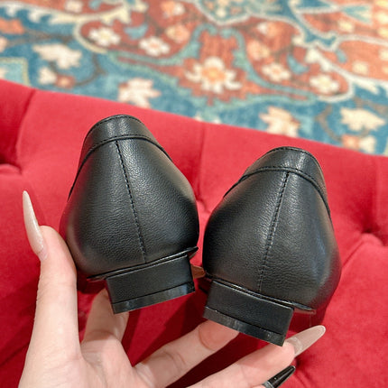 TROMPETTE BALLERINAS IN BLACK SHINY CALFSKIN