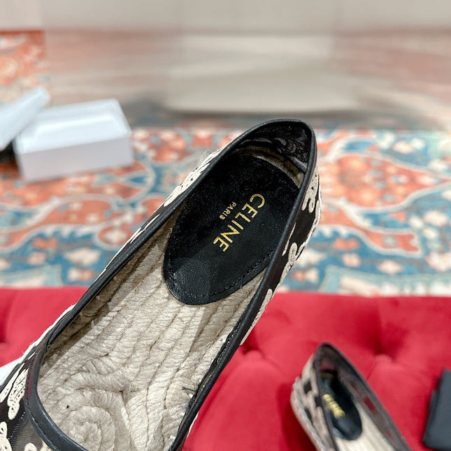 ESPADRILLES IN BLACK MIX BEIGE MESH