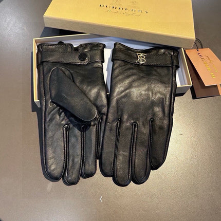 GLOVES IN BLACK LAMBSKIN WITH FLEECE LINING 440499