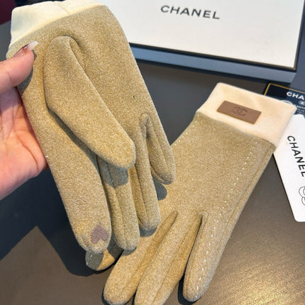 GLOVES IN TORTILLA BROWN WOOL 462255