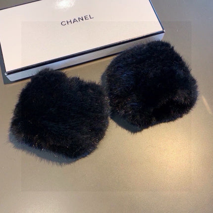 FINGERLESS HALF GLOVES IN BLACK RABBIT FUR 462278