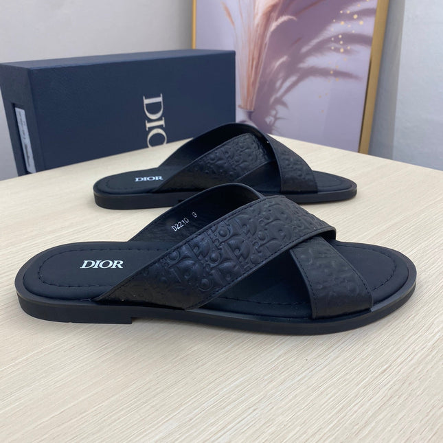 CD ALIAS SANDAL BLACK MONOGRAM CALFSKIN
