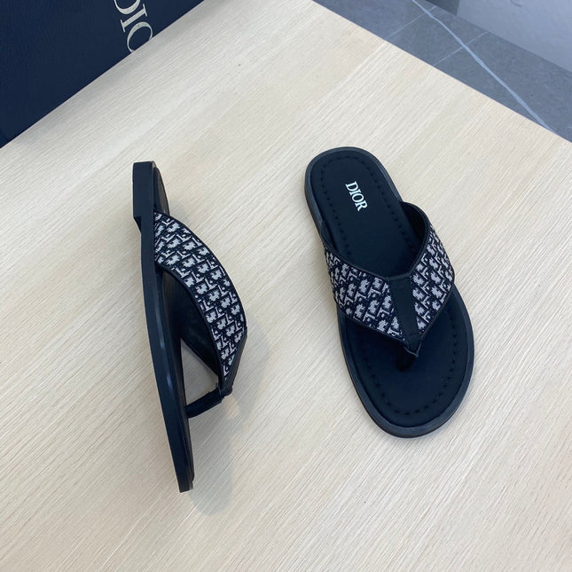 CD ALIDAS FLIP-FLOPS BLACK AND WHITE JACQUARD