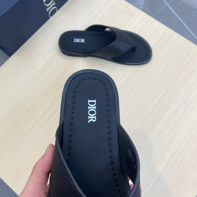 CD ALIDAS FLIP-FLOPS BLACK GRAINED CALFSKIN