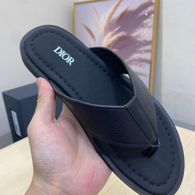 CD ALIDAS FLIP-FLOPS BLACK GRAINED CALFSKIN