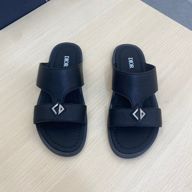 CD ALIDAS CROSS SANDAL BLACK GRAINED CALFSKIN