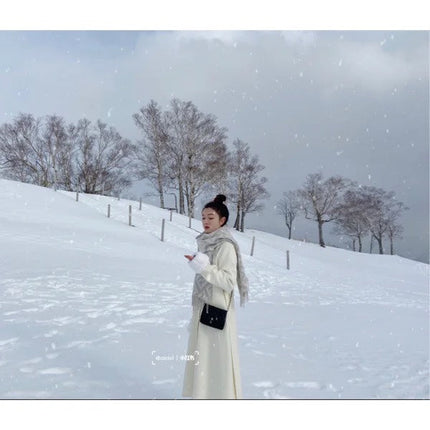 FF 140 CM PONCHO LIGHT GREY MIX WHITE WOOL AND SILK