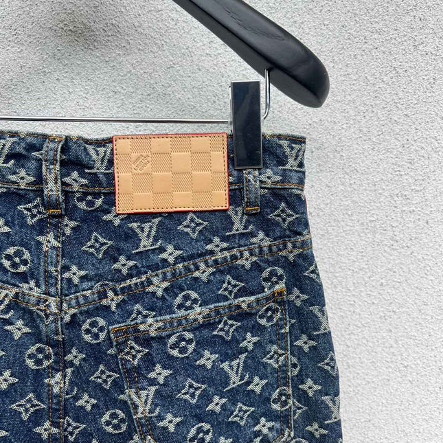 LV Monogram Denim Tailored Pants