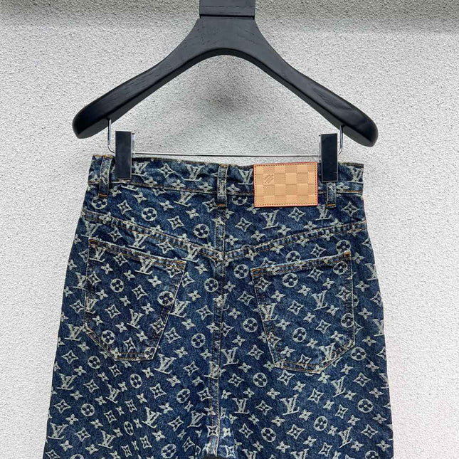 LV Monogram Denim Tailored Pants