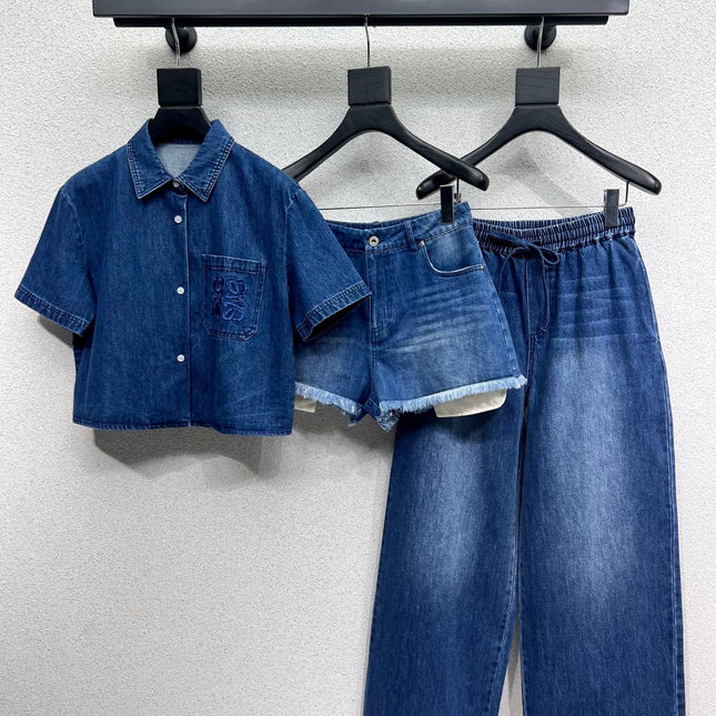 LOEWE SHORT-SLEEVE DENIM SHIRT 269343