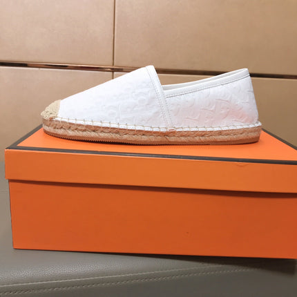 CD PARADISE ESPADRILLE LOAFER WHITE EMBOSSED CALFSKIN