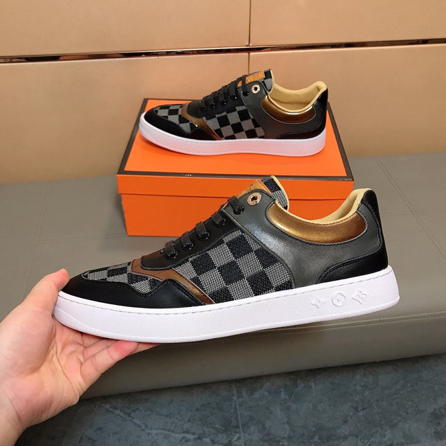 LV TRAINER BLACK CALFSKIN AND DAMIER CANVAS