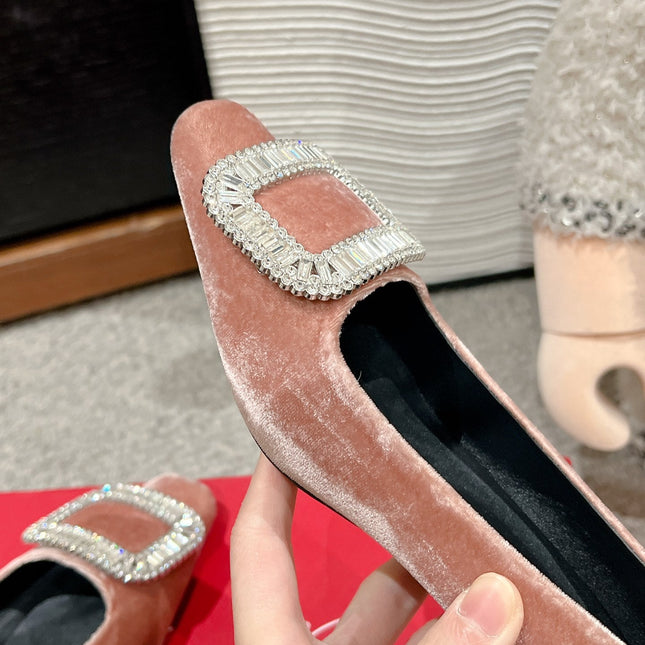 BELLE VIVIER PUMPS IN CANTALOUPE VELVET