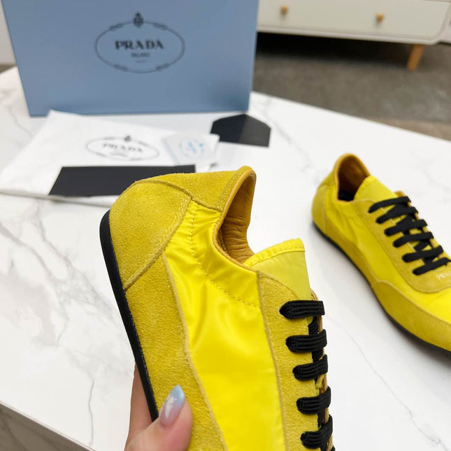 COLLAPSE SNEAKERS IN YELLOW SUEDE AND NYLON