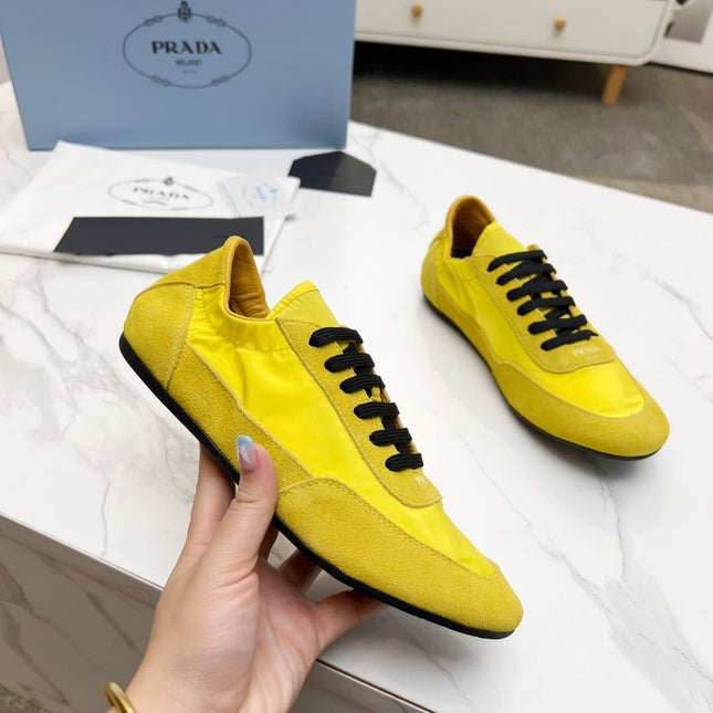 COLLAPSE SNEAKERS IN YELLOW SUEDE AND NYLON