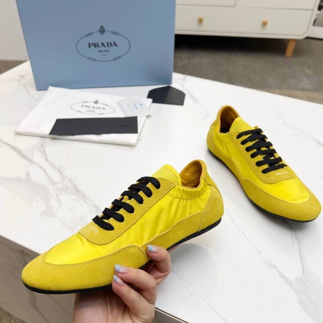 COLLAPSE SNEAKERS IN YELLOW SUEDE AND NYLON