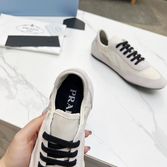 COLLAPSE SNEAKERS IN BEIGE SUEDE AND NYLON