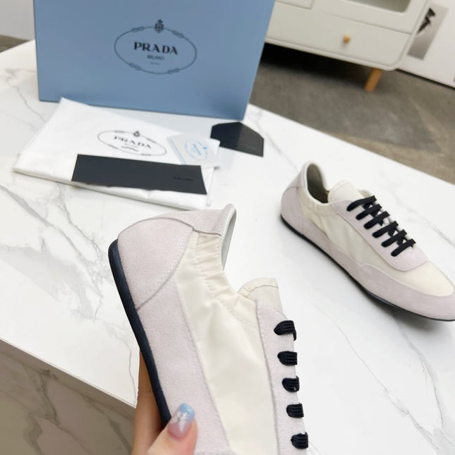 COLLAPSE SNEAKERS IN BEIGE SUEDE AND NYLON