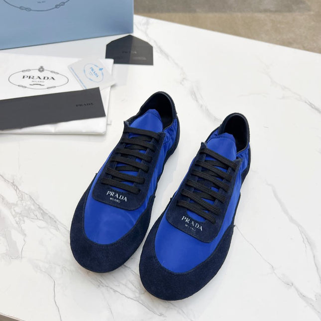 COLLAPSE SNEAKERS IN BLUE SUEDE AND NYLON