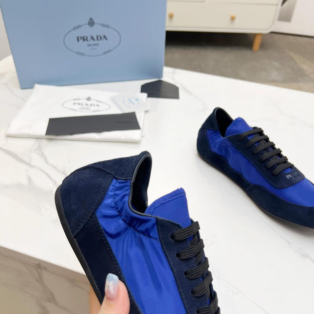COLLAPSE SNEAKERS IN BLUE SUEDE AND NYLON