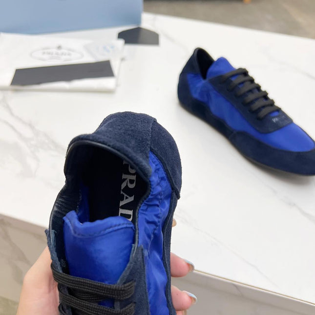 COLLAPSE SNEAKERS IN BLUE SUEDE AND NYLON