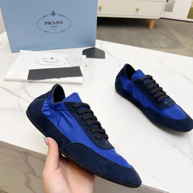 COLLAPSE SNEAKERS IN BLUE SUEDE AND NYLON