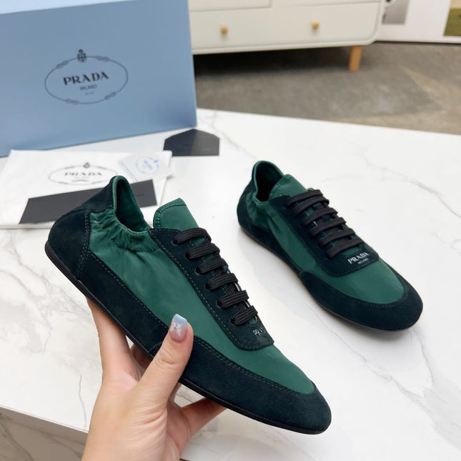 COLLAPSE SNEAKERS IN BLACK SUEDE AND FOREST GREEN NYLON