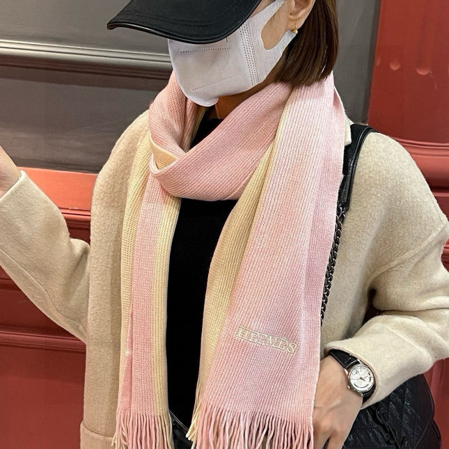 HIGH-END SCARF 180 IN LIGHT PINK MIX BEIGE CASHMERE