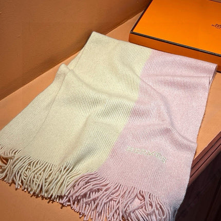 HIGH-END SCARF 180 IN LIGHT PINK MIX BEIGE CASHMERE