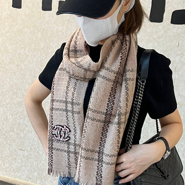 SCARF 190 CM IN CIDER BROWN CASHMERE 396471