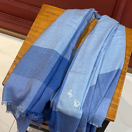 SQUAR SCARF 153 CM IN AZURE BLUE CASHMERE 413790