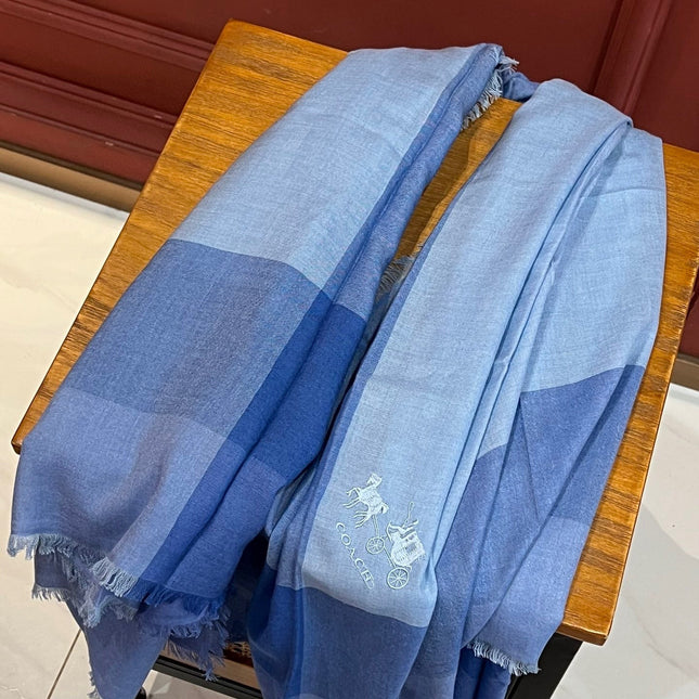 SQUAR SCARF 153 CM IN AZURE BLUE CASHMERE 413790